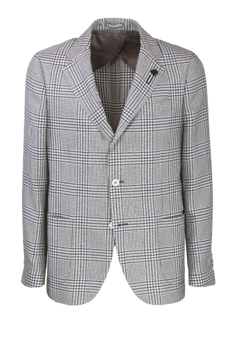 Shop LARDINI  Jacket: Lardini houndstooth jacket.
Reverse.
Long sleeves.
Single-breasted, three-button closure.
Patch pockets, chest pocket.
Double back vent.
Composition: 70% Cotton 30% Linen.
Made in Italy.. EQ528AE SK62511-150GR